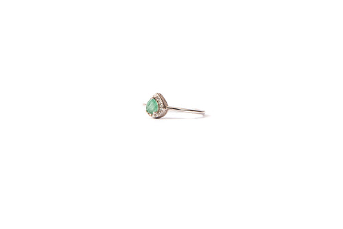 Anillo gota esmeralda