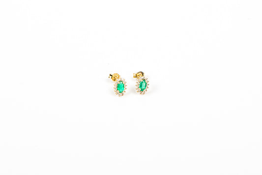 Emerald flower earrings