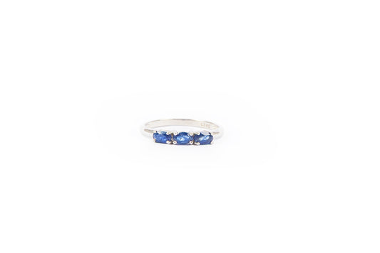 Anillo 3 piedras zafiro