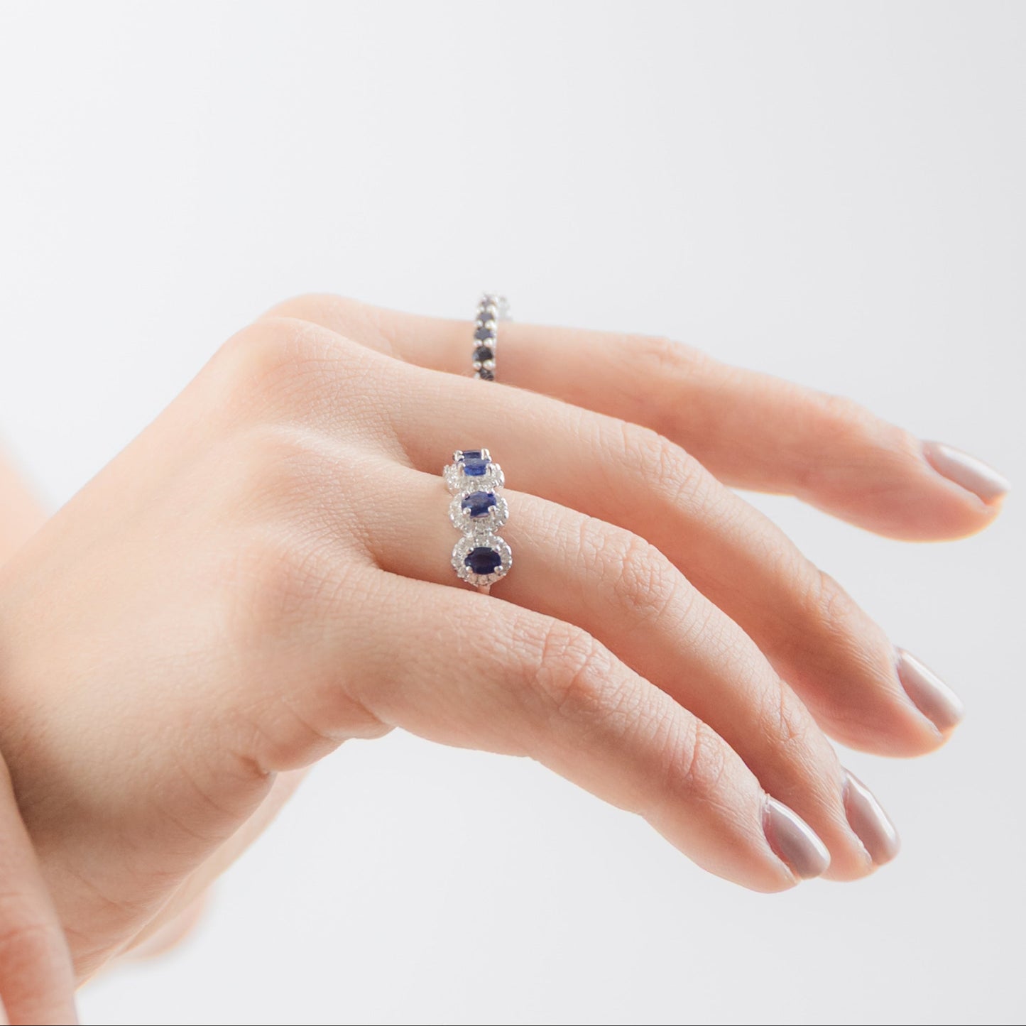 Anillo Shiny Oval Zafiro