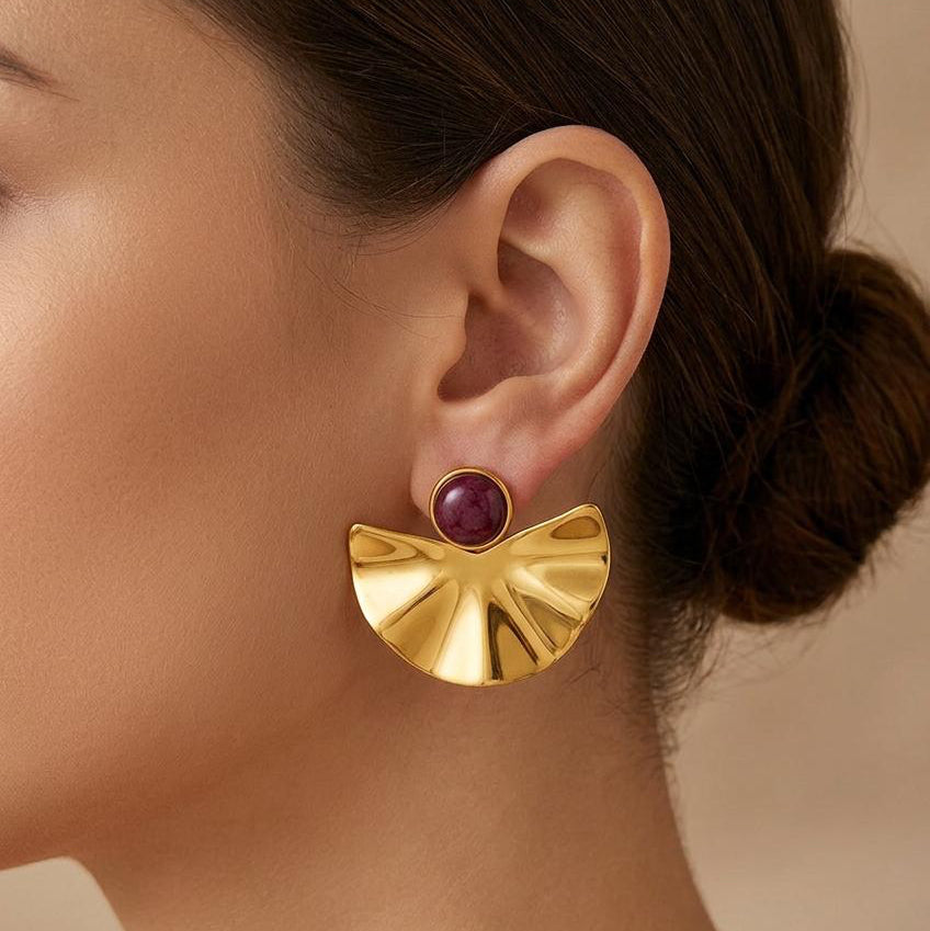 Aretes Luna Roja